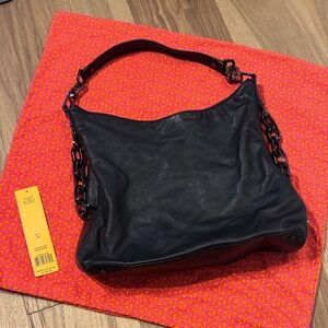 Tory Burch Black Leather Hobo Bag